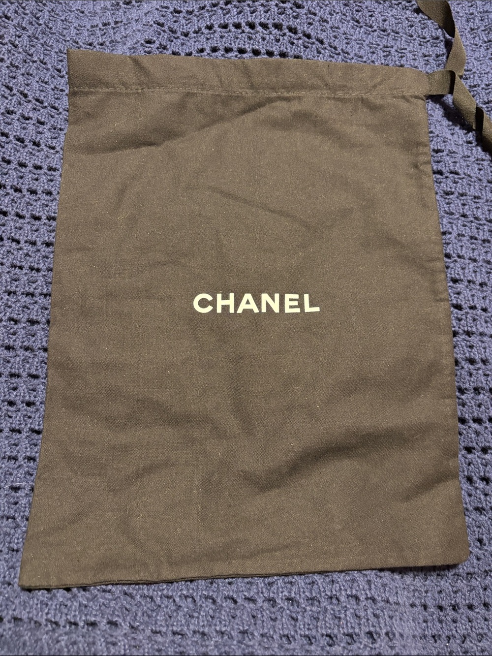 CHANEL Black Drawstring dust bag